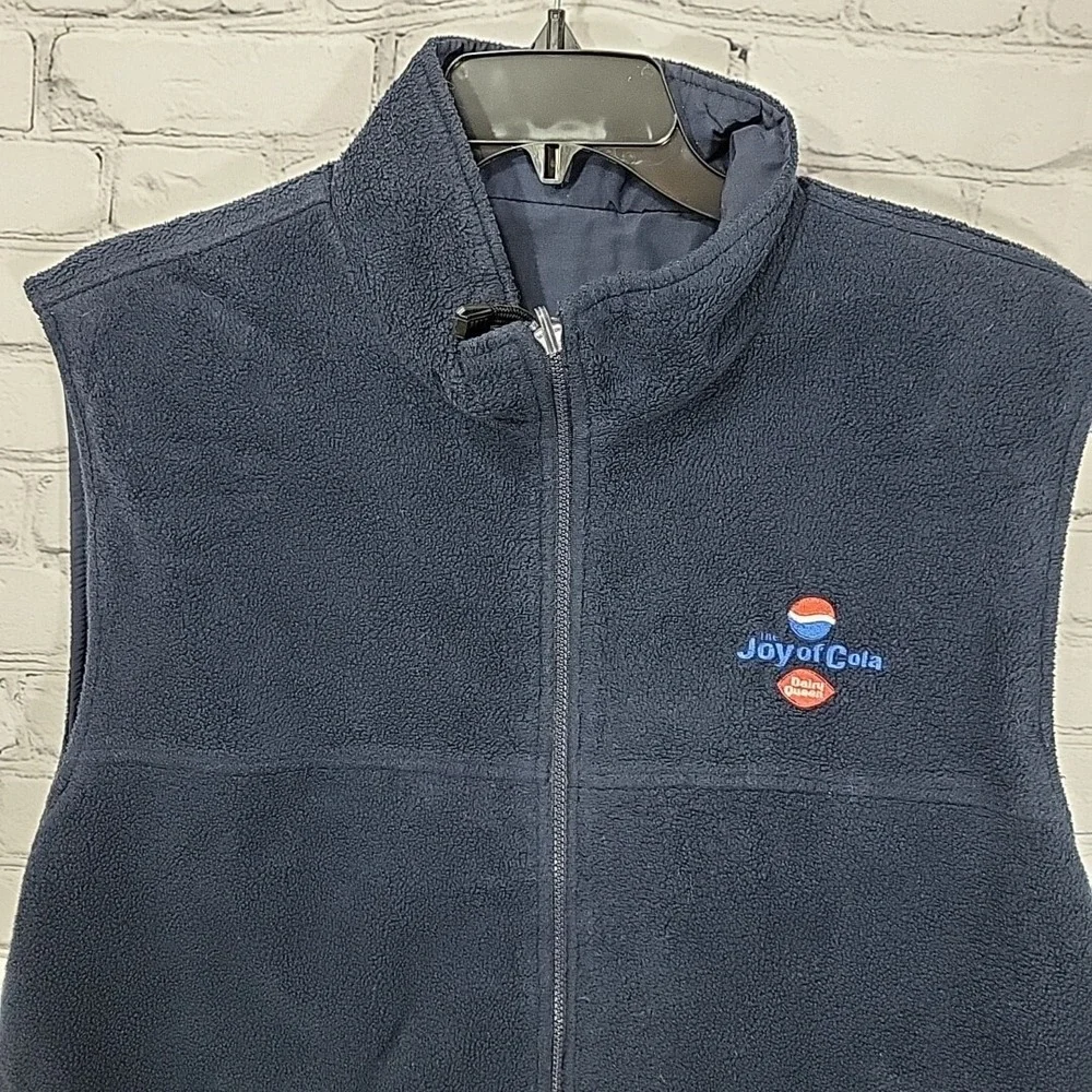 Fleece Reversible Vest Dairy Queen Pepsi‎ Joy of Cola Blue Mens L